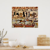 BAYEUX STEUERN, NORMAN KNIGHTS, ARCHER, FAHRSCHIFF POSTER (Küche)