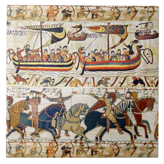 BAYEUX STEUERN NORMAN KNIGHTS,VIKINGSCHIFFE,ARCHER FLIESE (Vorderseite)