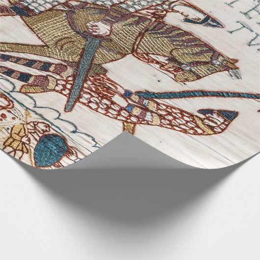 BAYEUX TAPESTRY Death of King Harold at Battle  Geschenkpapier (Ecke)