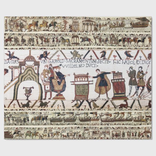 BAYEUX TAPESTRY Harold Made an Oath on Holy Relics Geschenkpapier (Flach)