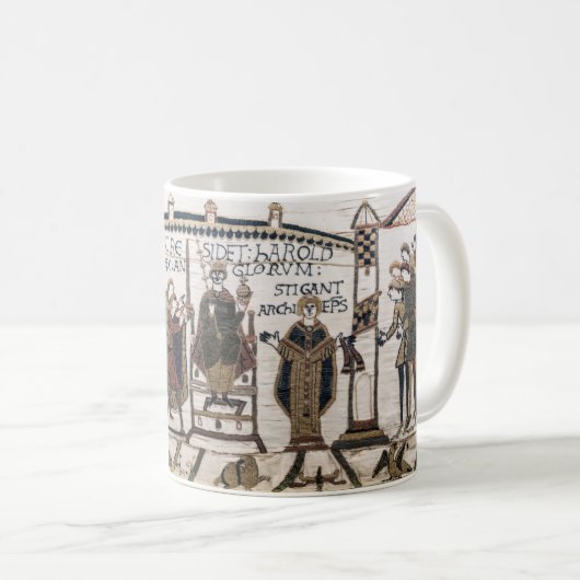 Bayeux Tapestry - King Harold Coronation Kaffeetasse (VorderseiteRechts)