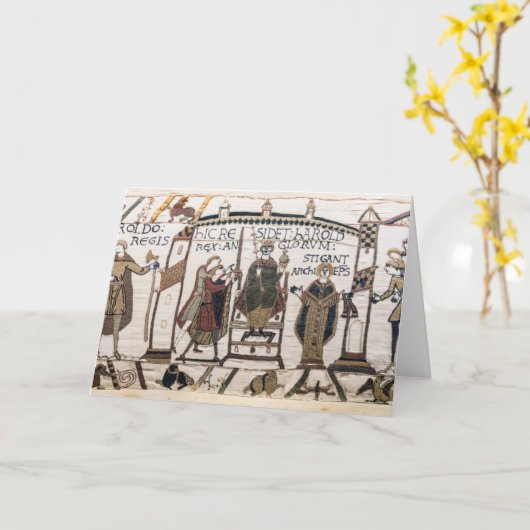 Bayeux Tapestry - King Harold Coronation Karte (Gelbe Blume)