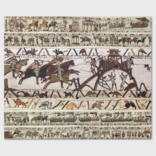BAYEUX TAPESTRY SIEGE OF DINAN ,ATTACK TO CASTLE GESCHENKPAPIER (Flach)
