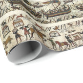 BAYEUX TAPESTRY SIEGE OF DINAN ,ATTACK TO CASTLE GESCHENKPAPIER (Rolleneckpunkt)