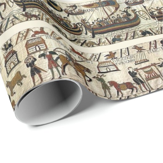 BAYEUX TAPESTRY SIEGE OF DINAN ,ATTACK TO CASTLE GESCHENKPAPIER (Rolleneckpunkt)