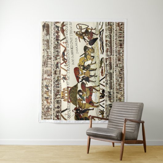 BAYEUX TAPESTRY Wilhelm bei Mont Saint-Michel Wandteppich (Beispiel)