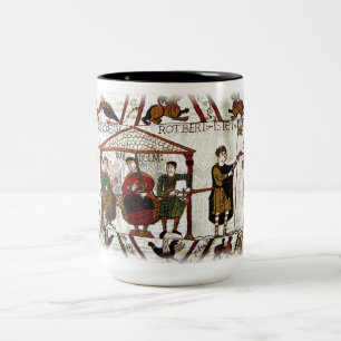 Bayeux-Tapisserie-Tasse Zweifarbige Tasse