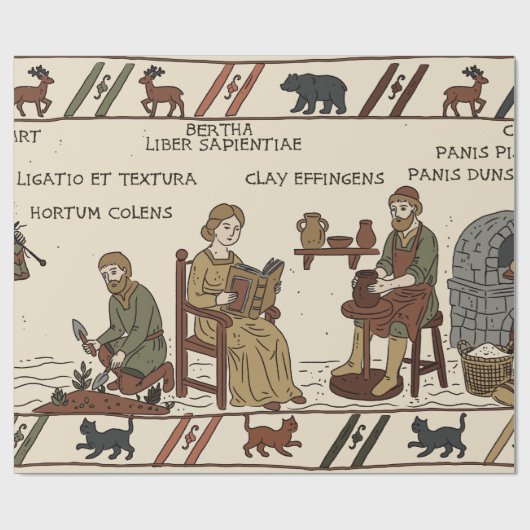 Bayeux-Teppich Parodie Geschenkpapier (Flach)