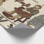 Bayeux-Teppich Parodie Geschenkpapier (Ecke)