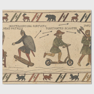 Bayeux-Teppich-Parodie Geschenkpapier