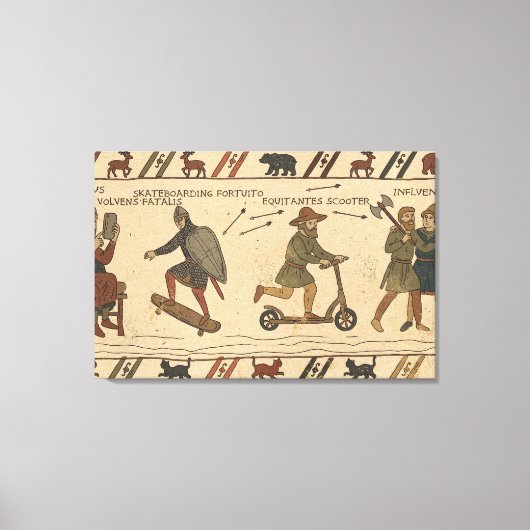 Bayeux-Teppich-Parodie Leinwanddruck (Vorderseite)