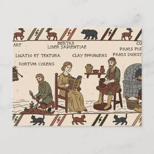 Bayeux-Teppich Parodie Postkarte (Vorderseite)