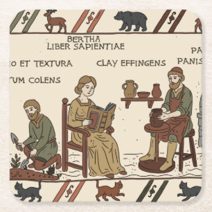 Bayeux-Teppich Parodie Rechteckiger Pappuntersetzer