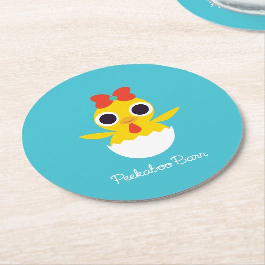 Bayla das Küken Runder Pappuntersetzer (Angewinkelt)