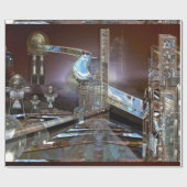 Baylene Moderne Architektur Stadt Elegant Geschenkpapier (Flach)