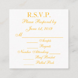 Baylor Gold und White Response RSVP Cards Begleitkarte