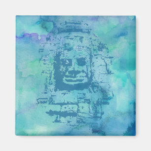 Bayon Face Blue Magnet