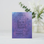 Bayon Face Lila Postkarte (Stehend Vorderseite)