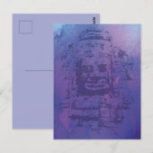 Bayon Face Lila Postkarte (Vorne/Hinten)