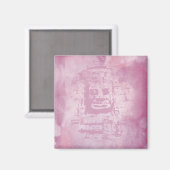 Bayon Face Pink Magnet (Vorderseite/Rückseite)
