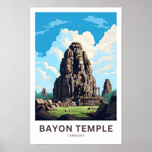 Bayon Temple Cambodia Travel Print Poster