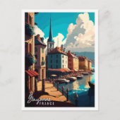 Bayonne France Vintage Illustration Postkarte (Vorderseite)
