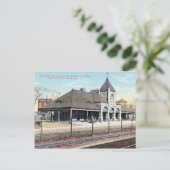 Bayonne, New Jersey, Bahnhof, Vintag Postkarte (Stehend Vorderseite)