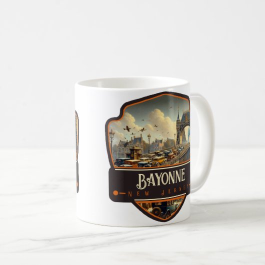 Bayonne, New Jersey | VINTAG Kaffeetasse (VorderseiteRechts)