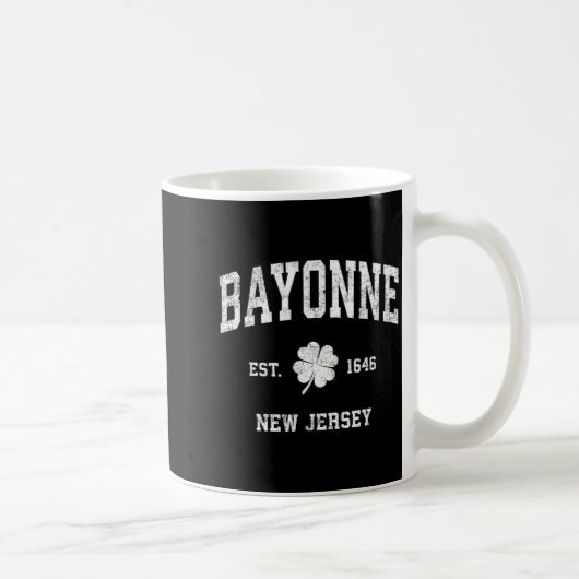 Bayonne New Jersey Vintage Shamrock Srts Kaffeetasse (Rechts)