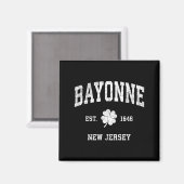 Bayonne New Jersey Vintage Shamrock Srts  Magnet (Vorderseite/Rückseite)