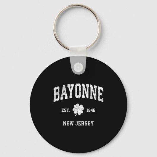 Bayonne New Jersey Vintage Shamrock Srts  Schlüsselanhänger (Vorderseite)