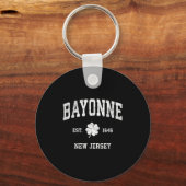 Bayonne New Jersey Vintage Shamrock Srts  Schlüsselanhänger (Vorderseite)
