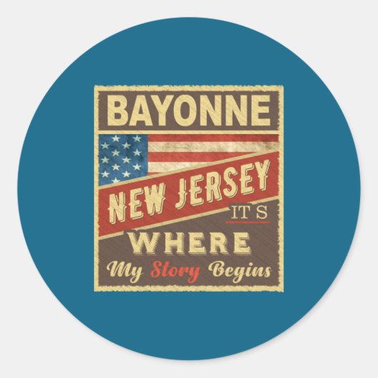 Bayonne Nj Its Where My Story Begins _1 Runder Aufkleber (Vorderseite)
