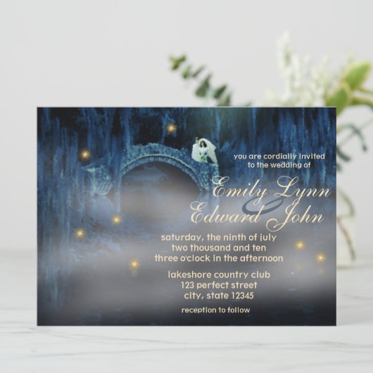 Bayou Bliss Brünett 2 Einladung zur Hochzeit (Stehend Vorderseite)