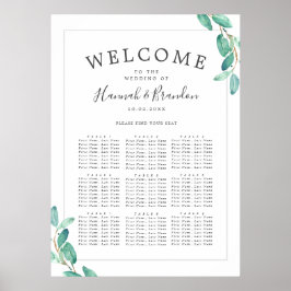 Bayou Botanicals Wedding | 9 Tabelle | Sitzdiagram Poster