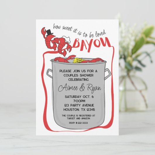 Bayou Crawfish Boil Einladung (Stehend Vorderseite)