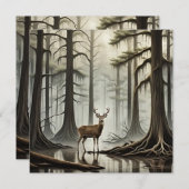 Bayou Deer Feiertagskarte (Vorne/Hinten)