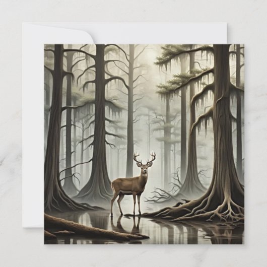 Bayou Deer Feiertagskarte (Vorderseite)