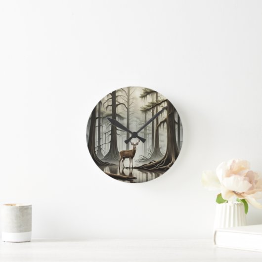 Bayou Deer Runde Wanduhr (Zuhause)