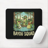 Bayou Squad Louisiana Alligator Retro Wildlife Tra Mousepad (Mit Mouse)