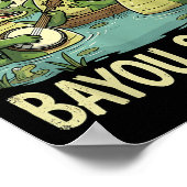 Bayou Squad Louisiana Alligator Retro Wildlife Tra Poster (Ecke)