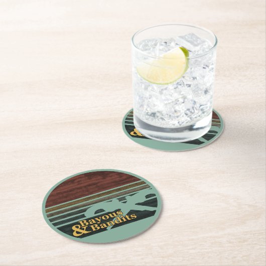 Bayous & Bandits Retro Sunset  Runder Pappuntersetzer (Vor Ort)