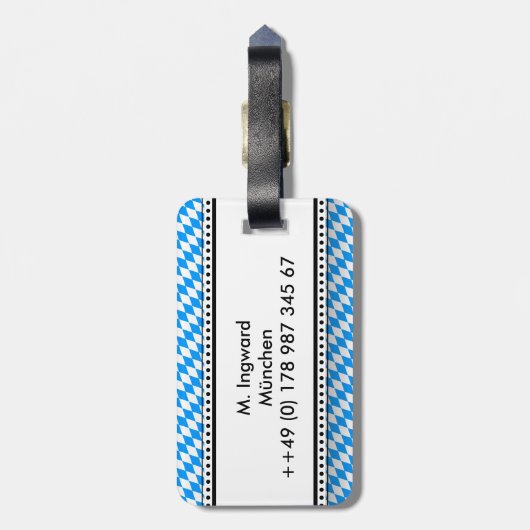 Bayrische Rauten Gepäckanhänger (Rückseite vertikal)
