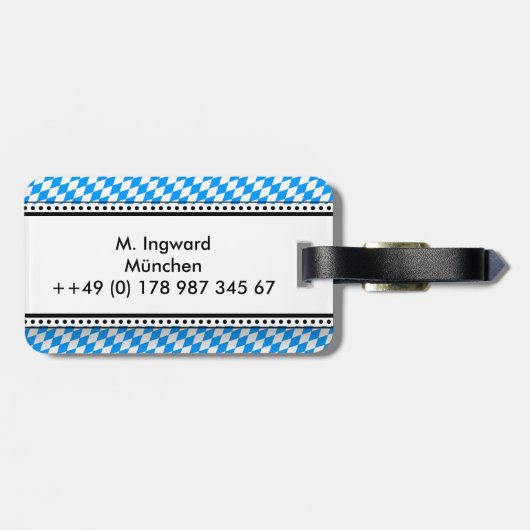 Bayrische Rauten Gepäckanhänger (Rückseite horizontal)