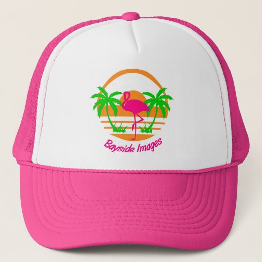 BAYSIDE BILD-ROSA FLAMINGO-KAPPE TRUCKERKAPPE (Vorderseite)