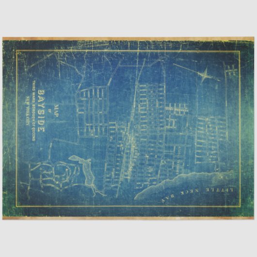 Bayside Blueprint 18lb Decoupage Sheet Seidenpapier (Vorderseite)