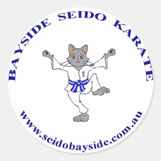 Bayside Cat in Seido Gi Sticker (Vorderseite)
