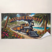 Bayside Express Dampfzug am Strand Strandtuch (Vorderseite)