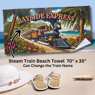 Bayside Express Dampfzug am Strand Strandtuch