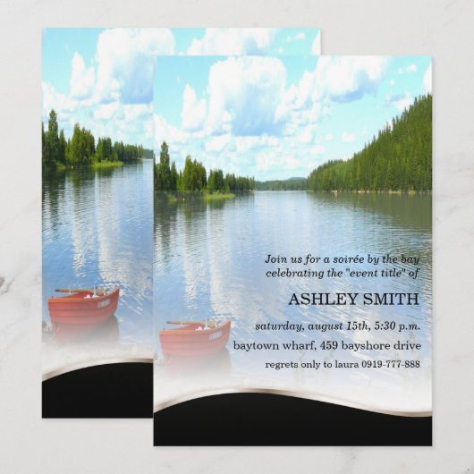 Bayside Lakeside Bayou Party Einladung (Vorne/Hinten)